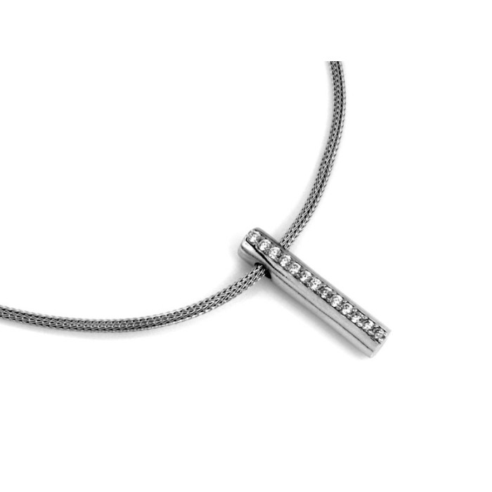 Naszyjnik ze srebra 925 z modnym wisiorem zdobionym z cyrkoniami