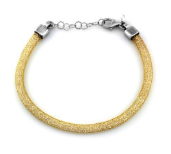 Modna szeroka bransoletka 925 pozłacana srebrna elastyczna flexi