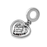 Srebrny beads 925 serce z mapą motyw podróżniczy charms do bransoletki