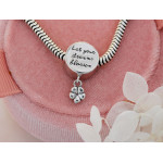 Srebrna przywieszka charms 925 beads do bransoletki z kwiatuszkami