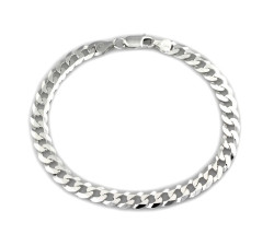 Klasyczna pancerka srebrna 585 męska gruba bransoletka