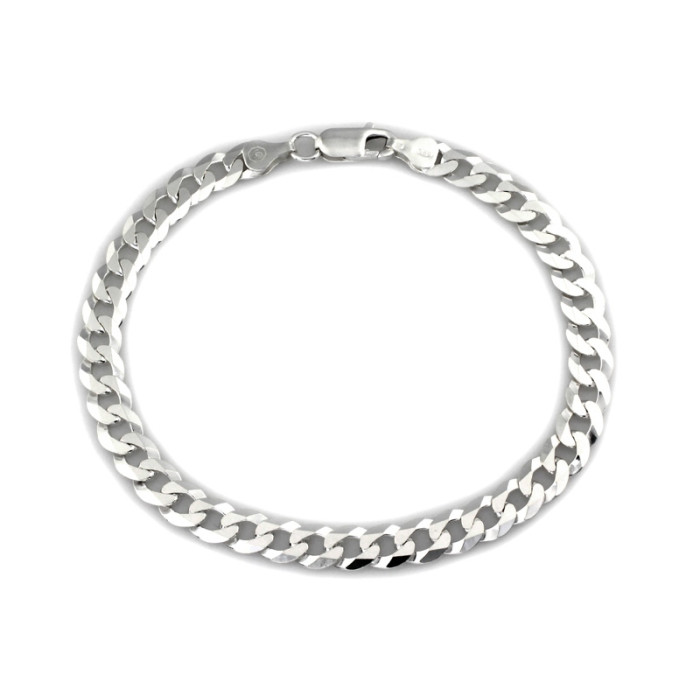 Klasyczna pancerka srebrna 585 męska gruba bransoletka