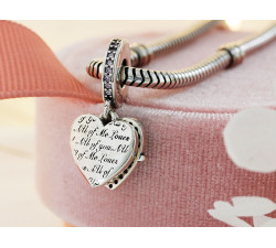 Srebrny wisiorek beads 925 zawieszka charms do bransoletki dwa serduszka