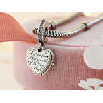 Srebrny wisiorek beads 925 zawieszka charms do bransoletki dwa serduszka