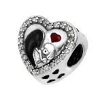 Srebrny wisiorek charms 925 zawieszka beads do bransoletki dla miłośników zwierząt