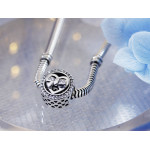 Srebrna przywieszka charms 925 modny beads z serduszkiem z cyrkoniami