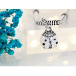 Zawieszka ze srebra charms 925 biedronka emaliowana z cyrkoniami