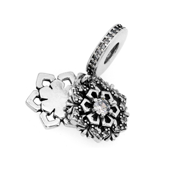 Charms ze srebra 925 do bransoletki płatek śniegu
