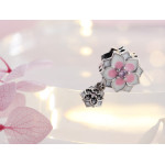 Zawieszka ze srebra 925 charms beads z emaliowanym kwiatkiem