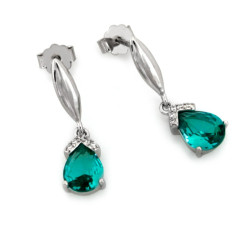 Srebrny komplet z zielonymi cyrkoniami