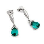 Srebrny komplet z zielonymi cyrkoniami