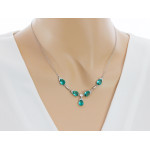 Srebrny komplet z zielonymi cyrkoniami