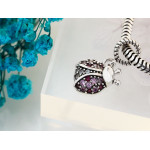 Zawieszka ze srebra 925 biedronka z cyrkoniami charms beads