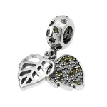 Zawieszka ze srebra 925 charms beads liść maranta
