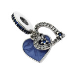 Zawieszka charms do bransoletki ze srebra 925 dwa serduszka