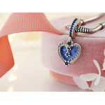 Zawieszka charms do bransoletki ze srebra 925 dwa serduszka