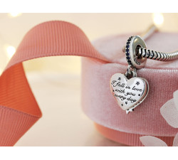 Zawieszka charms do bransoletki ze srebra 925 dwa serduszka