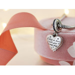 Zawieszka charms do bransoletki ze srebra 925 dwa serduszka