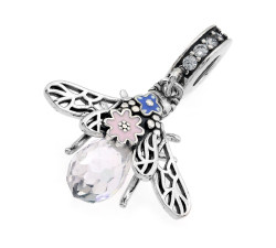 Srebrna zawieszka 925 charms do bransoletki pszczoła