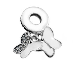 Zawieszka charms ze srebra 925 do bransoletki motylki z cyrkoniami