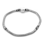 Bransoletka srebrna 925 solidna żmijka do charms i beads