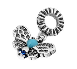 Zawieszka do bransoletki 925 charms beads motylem z kamieniem