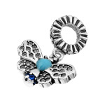 Zawieszka do bransoletki 925 charms beads motylem z kamieniem