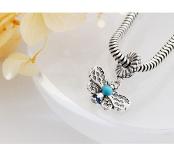 Zawieszka do bransoletki 925 charms beads motylem z kamieniem