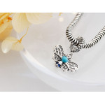 Zawieszka do bransoletki 925 charms beads motylem z kamieniem