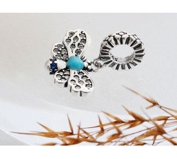 Zawieszka do bransoletki 925 charms beads motylem z kamieniem