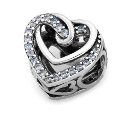 Srebrne serce charms do bransoletki