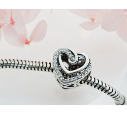 Srebrne serce charms do bransoletki