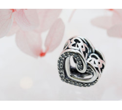 Srebrne serce charms do bransoletki