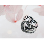 Srebrne serce charms do bransoletki