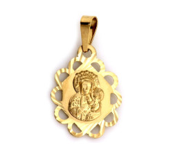złota przywieszka z medalikiem