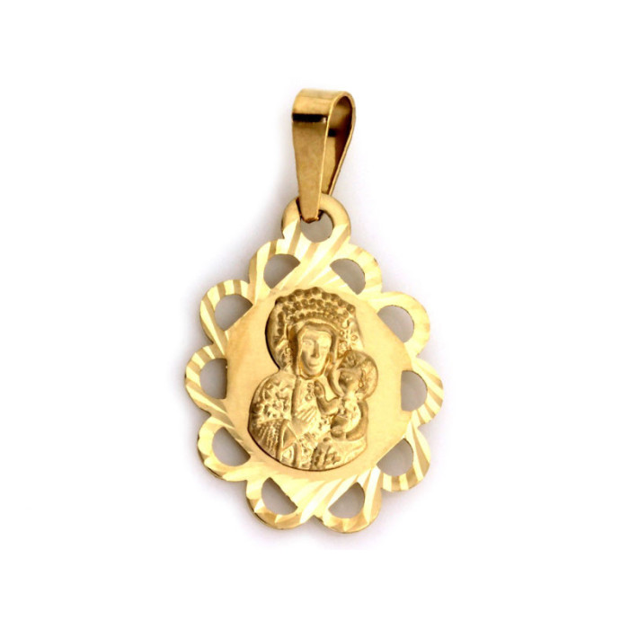 złota przywieszka z medalikiem
