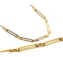 Złoty naszyjnik z dużymi ogniwami - modny design