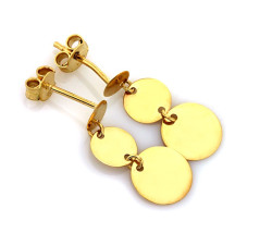 Złote kolczyki wiszące 585 okrągłe