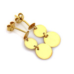 Złote kolczyki wiszące 585 okrągłe