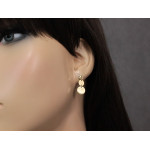 Złote kolczyki wiszące 585 okrągłe