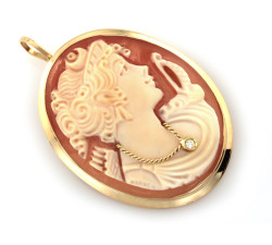 Broszko wisior złota Dama Kameliowa