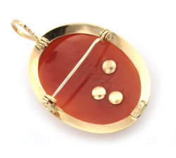 Ponadczasowa złota zawieszka broszko wisior Kamea