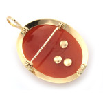 Ponadczasowa złota zawieszka broszko wisior Kamea