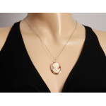 Ponadczasowa złota zawieszka broszko wisior Kamea