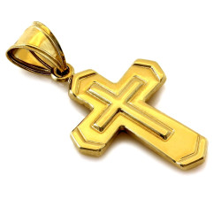 Złota przywieszka krzyżyk, 14k, dla unisex