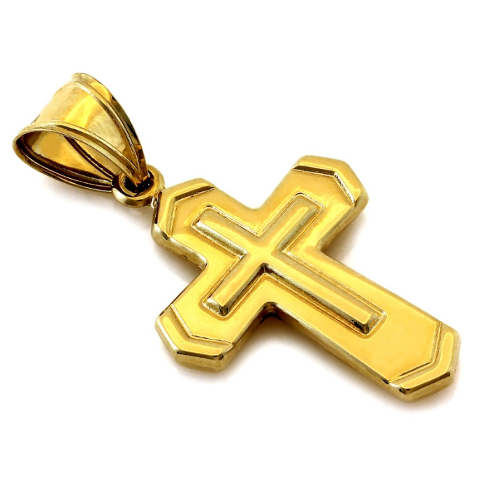 Złota przywieszka krzyżyk, 14k, dla unisex