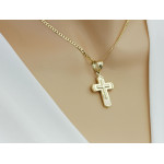Złota przywieszka krzyżyk, 14k, dla unisex