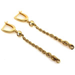 Złote kolczyki wiszące z cyrkoniami