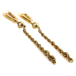 Złote kolczyki wiszące z cyrkoniami