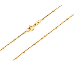 Łańcuszek złoty pancerka z kuleczkami 585